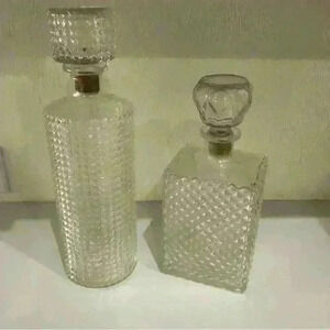 Vintage Thatcher Glass Co Hobnail Decanters (2)